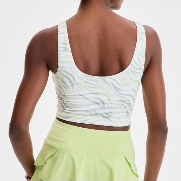 124. ID Ideology Women's Fluid Zebra Printed Cropped Tank Top, Size Large, NWT - Picture 2 of 14